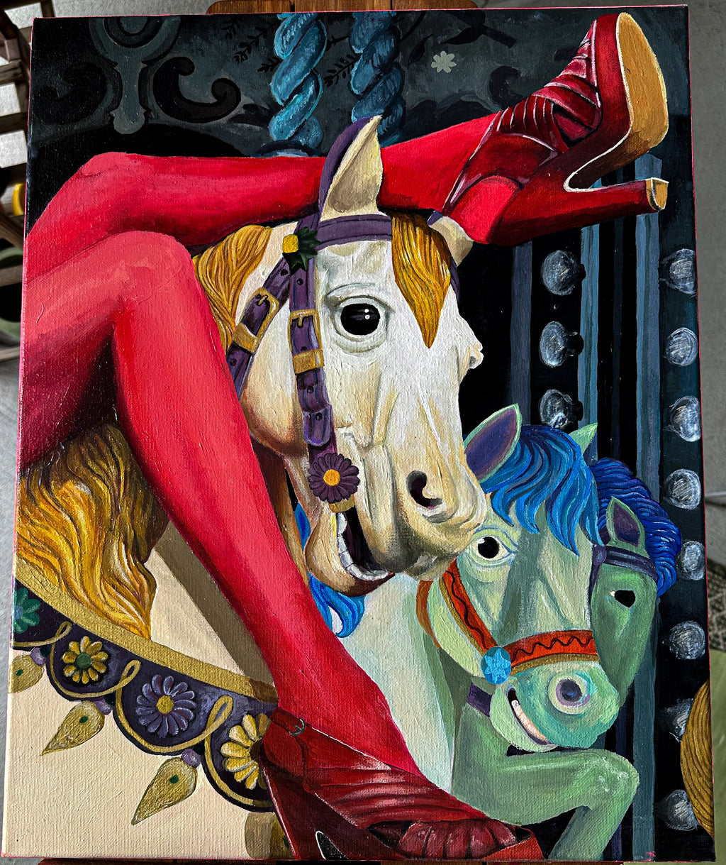"Round n Round" Original Painting 16x20"